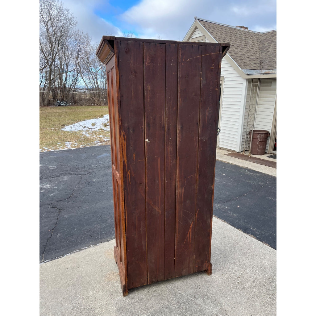 Antique Oak Commercial Ice Box 3-Door Fridge Grocery Store
