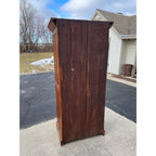 Antique Oak Commercial Ice Box 3-Door Fridge Grocery Store