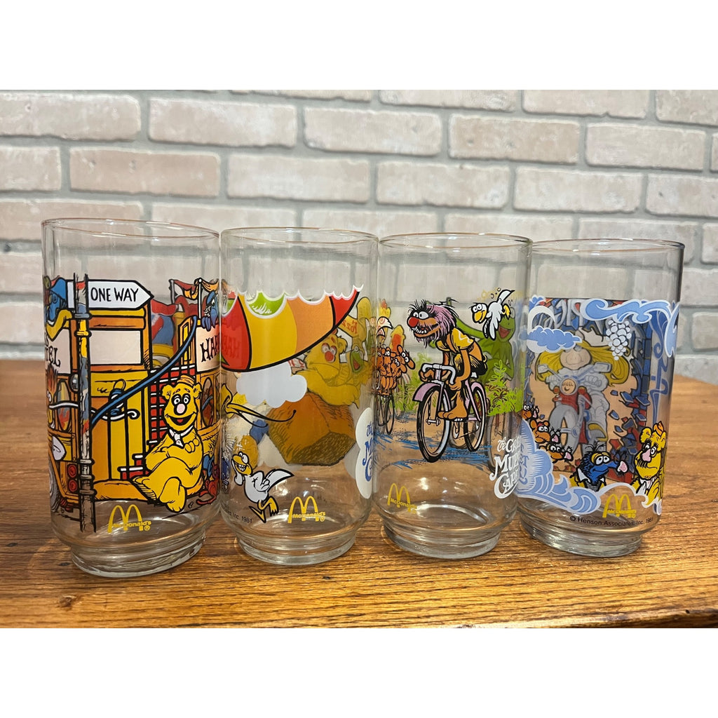 Vintage 1981 McDonalds The Great Muppet Caper Glasses Complete Set of 4 Muppets