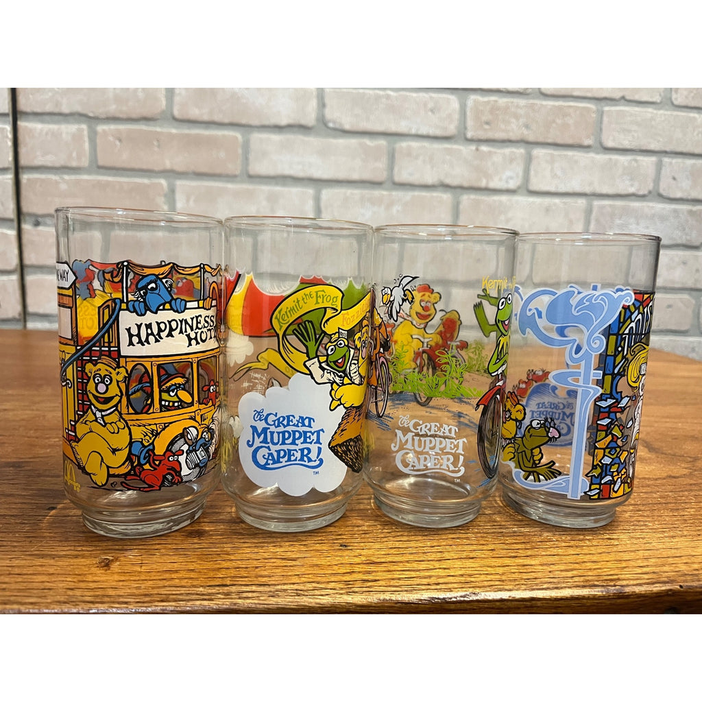 Vintage 1981 McDonalds The Great Muppet Caper Glasses Complete Set of 4 Muppets