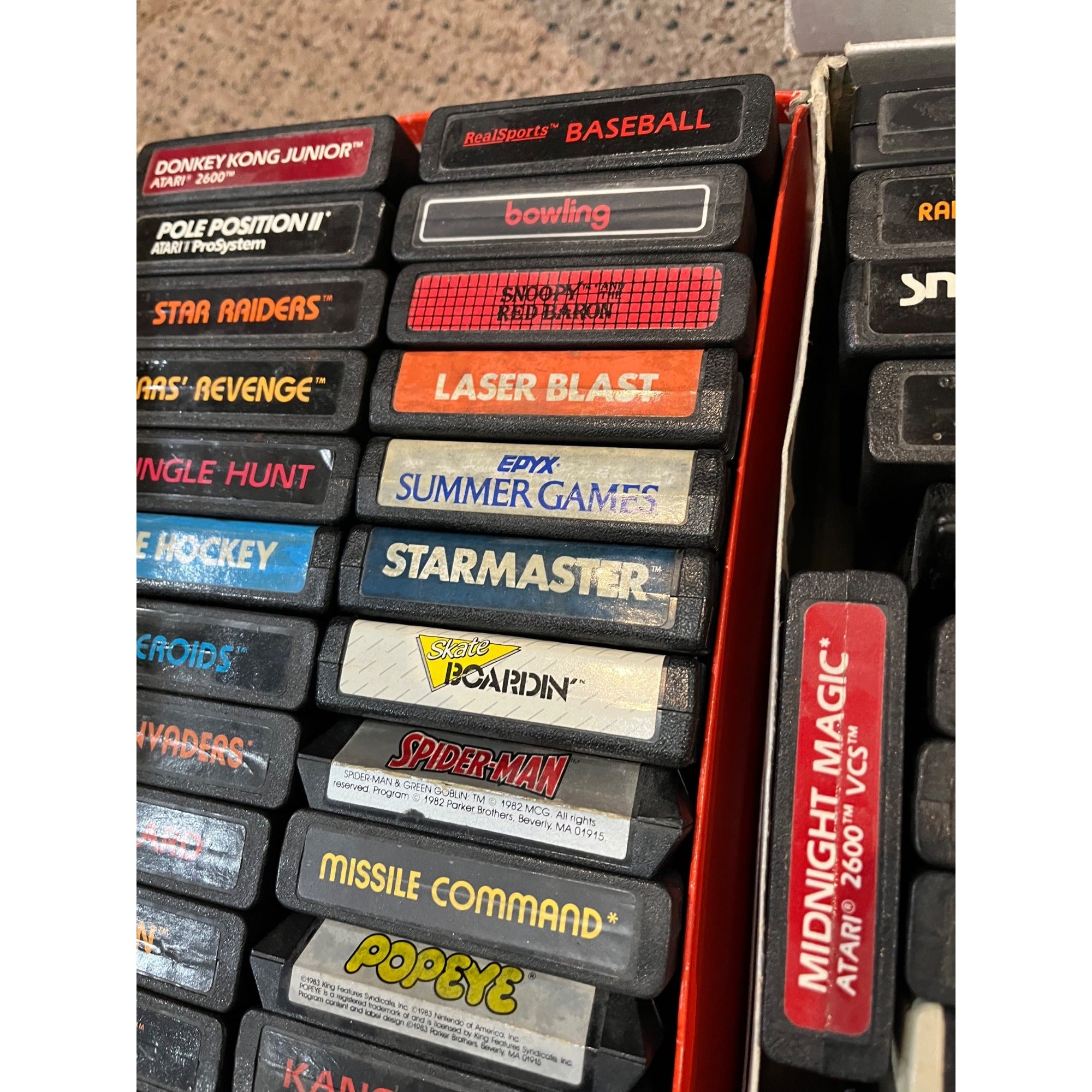 Vintage Atari 7800 System Console Lot Bundle W/ 45 Video Games & Orig. Box