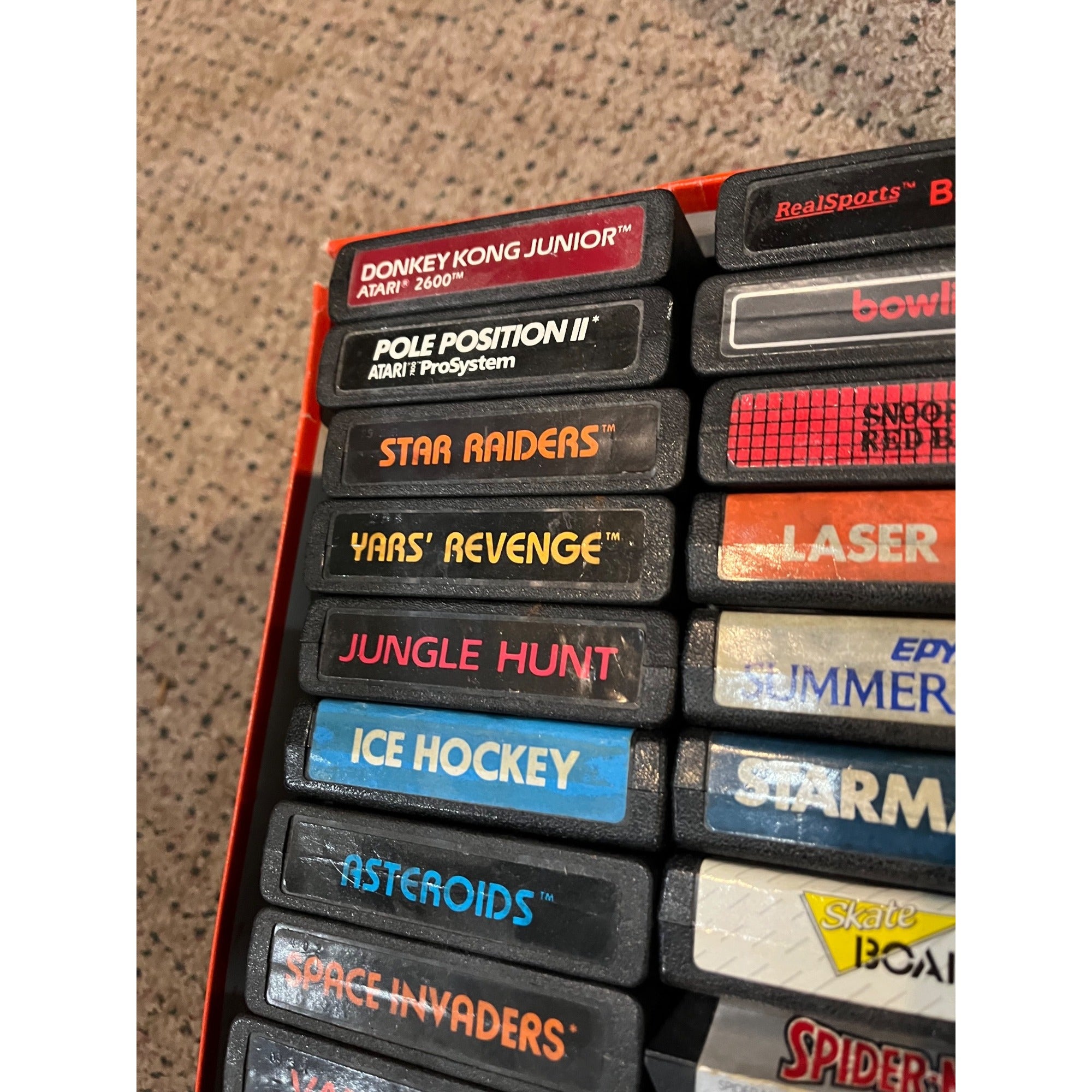 Vintage Atari 7800 System Console Lot Bundle W/ 45 Video Games & Orig. Box