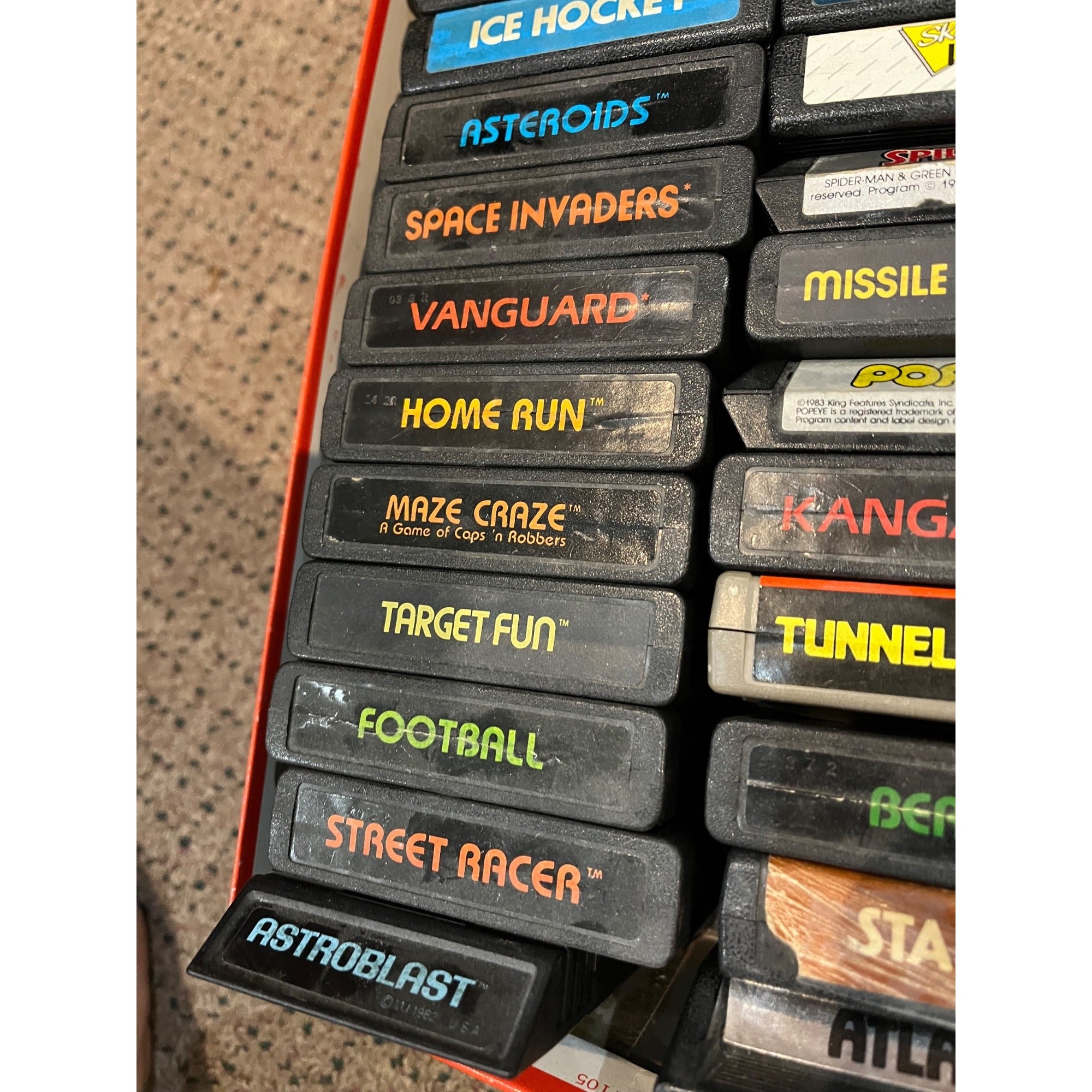 Vintage Atari 7800 System Console Lot Bundle W/ 45 Video Games & Orig. Box