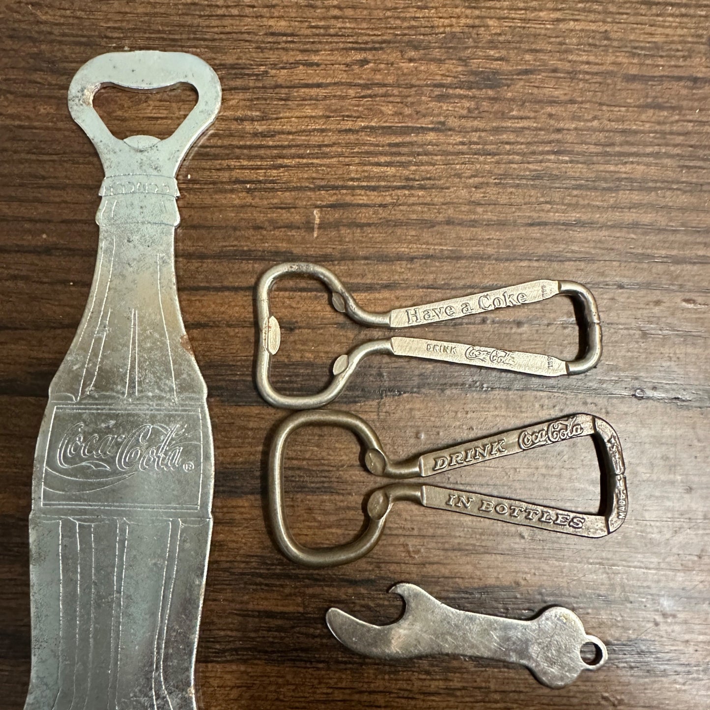 Vintage 1930s-60s Coca Cola Bottle Openers Lot Large 7.5"