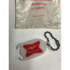 Vintage 1960s Miller High Life Beer Coin Holder Plastic Keychain NOS NEW