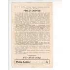 Antique Philip Lehner Princeton Wisconsin Judge Call Card Business