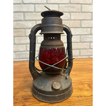 Vintage Dietz Little Wizard Railroad Lantern With Ruby Red Glass