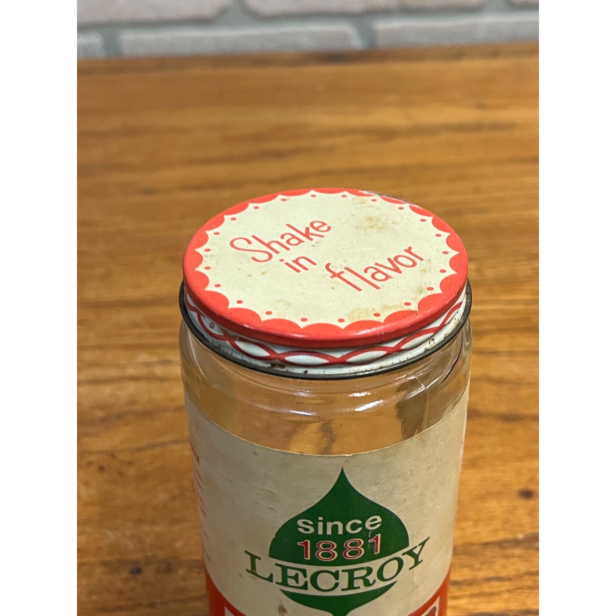 Vintage 1970s LeCroy MSG Spice Glass Jar Advertising Paper Label Camden NJ