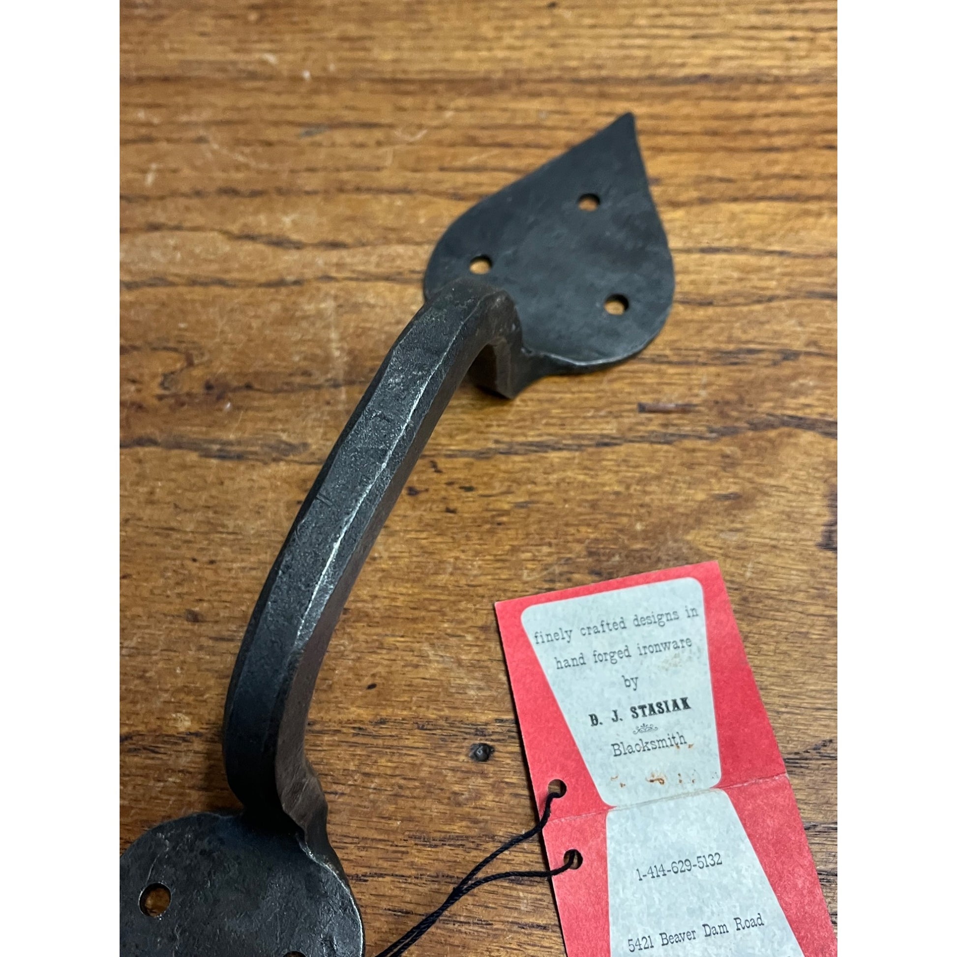 Vintage Blacksmith Hand Forged Colonial Primitive Door Pull Handle Farmhouse