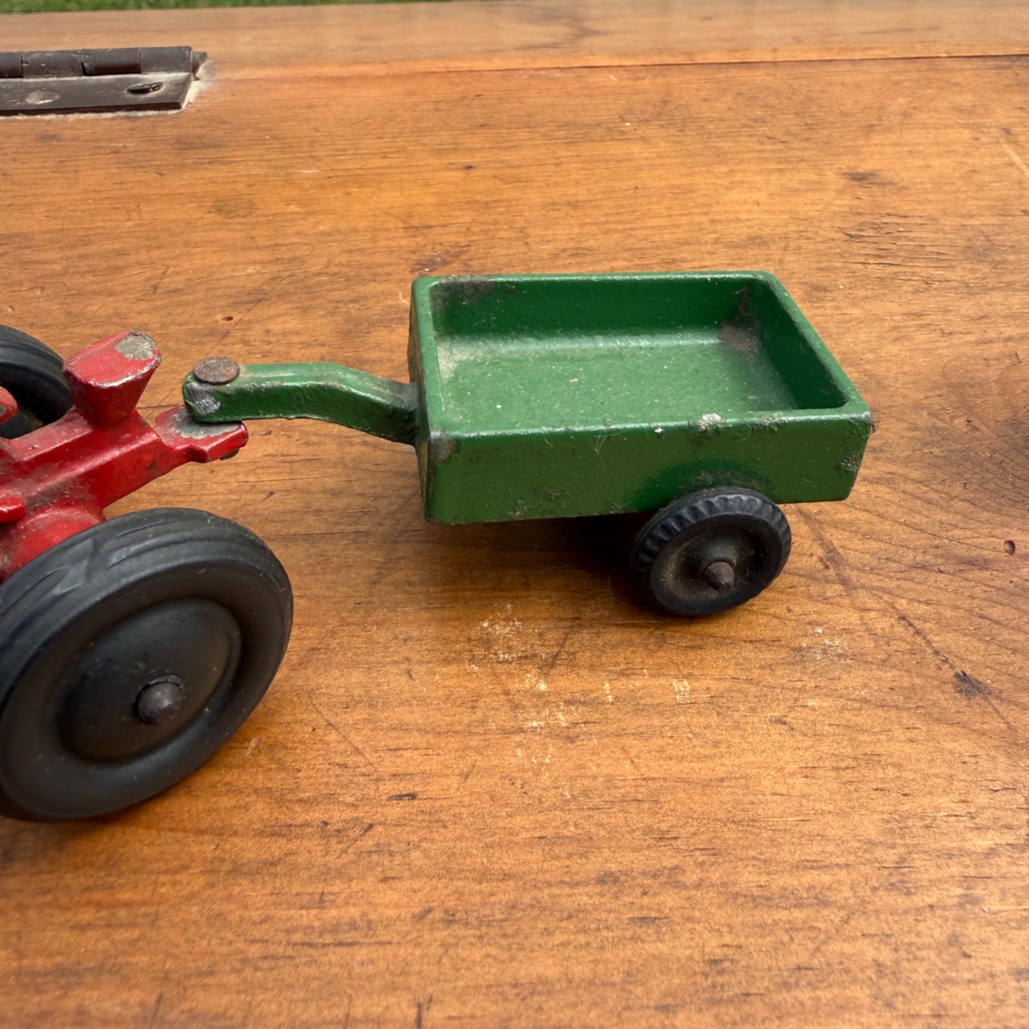Vintage Silk Toys IH International Red Tractor w/ Trailer Wagon 1/64 Farm Toy