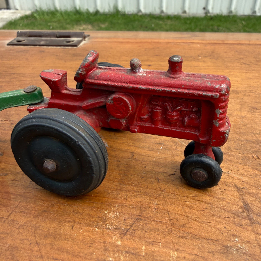 Vintage Silk Toys IH International Red Tractor w/ Trailer Wagon 1/64 Farm Toy