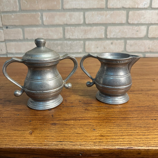 Vintage Wilton Armetale Pewter Cream Pitcher & Sugar Bowl Set