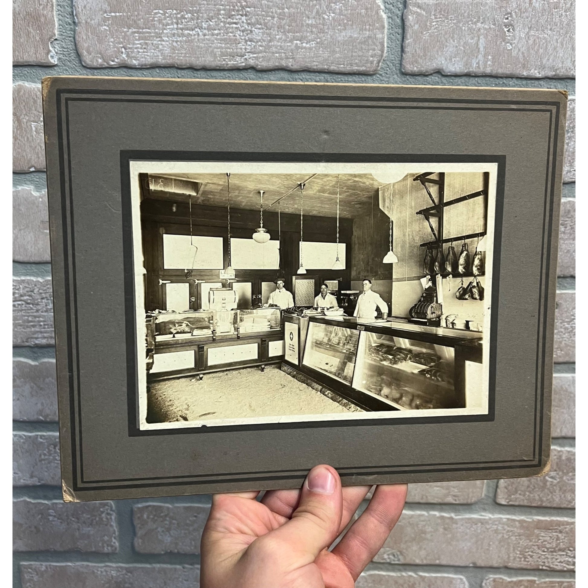 Rare Antique Cabinet Real Photo Interior Butcher Shop Retail Store Chicago