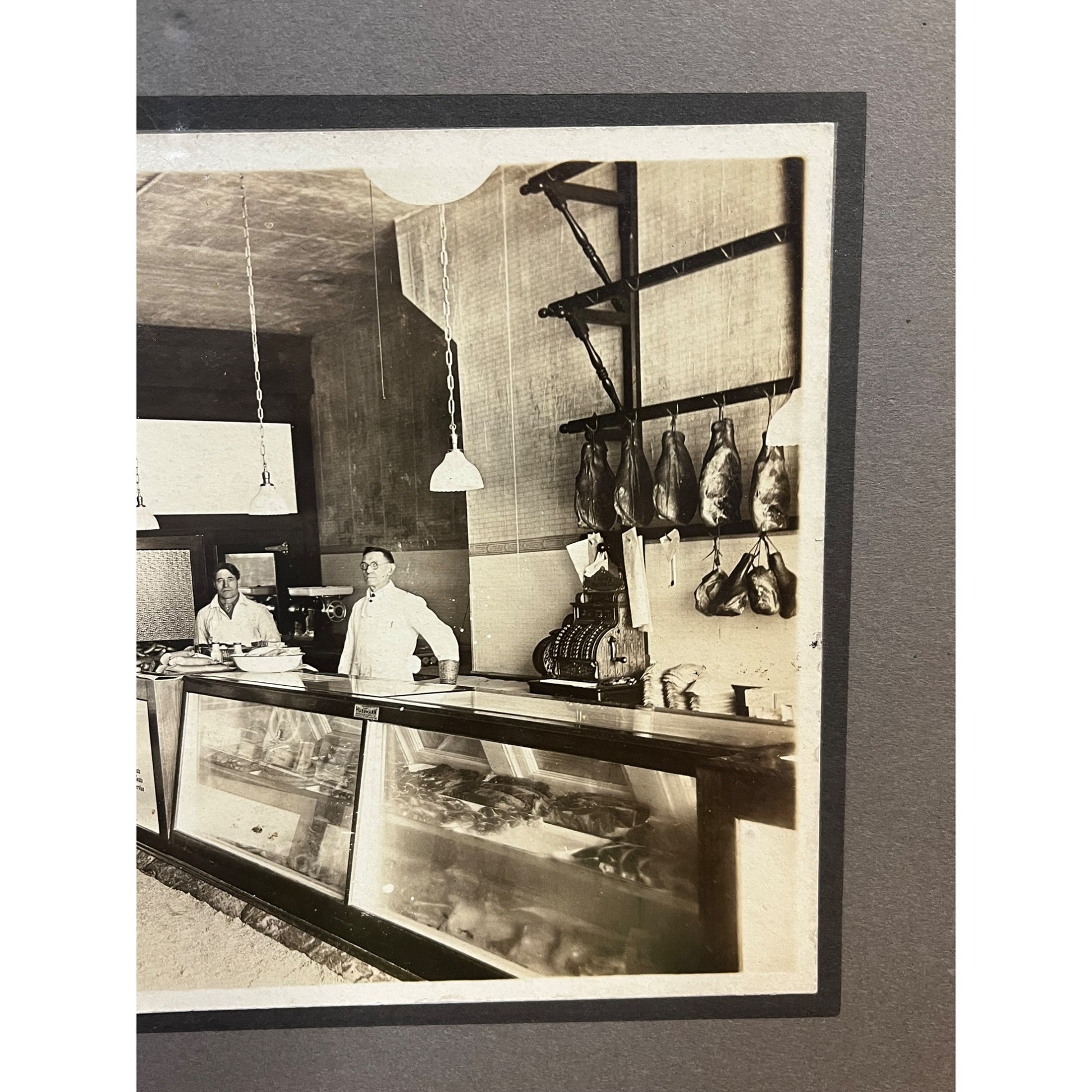 Rare Antique Cabinet Real Photo Interior Butcher Shop Retail Store Chicago
