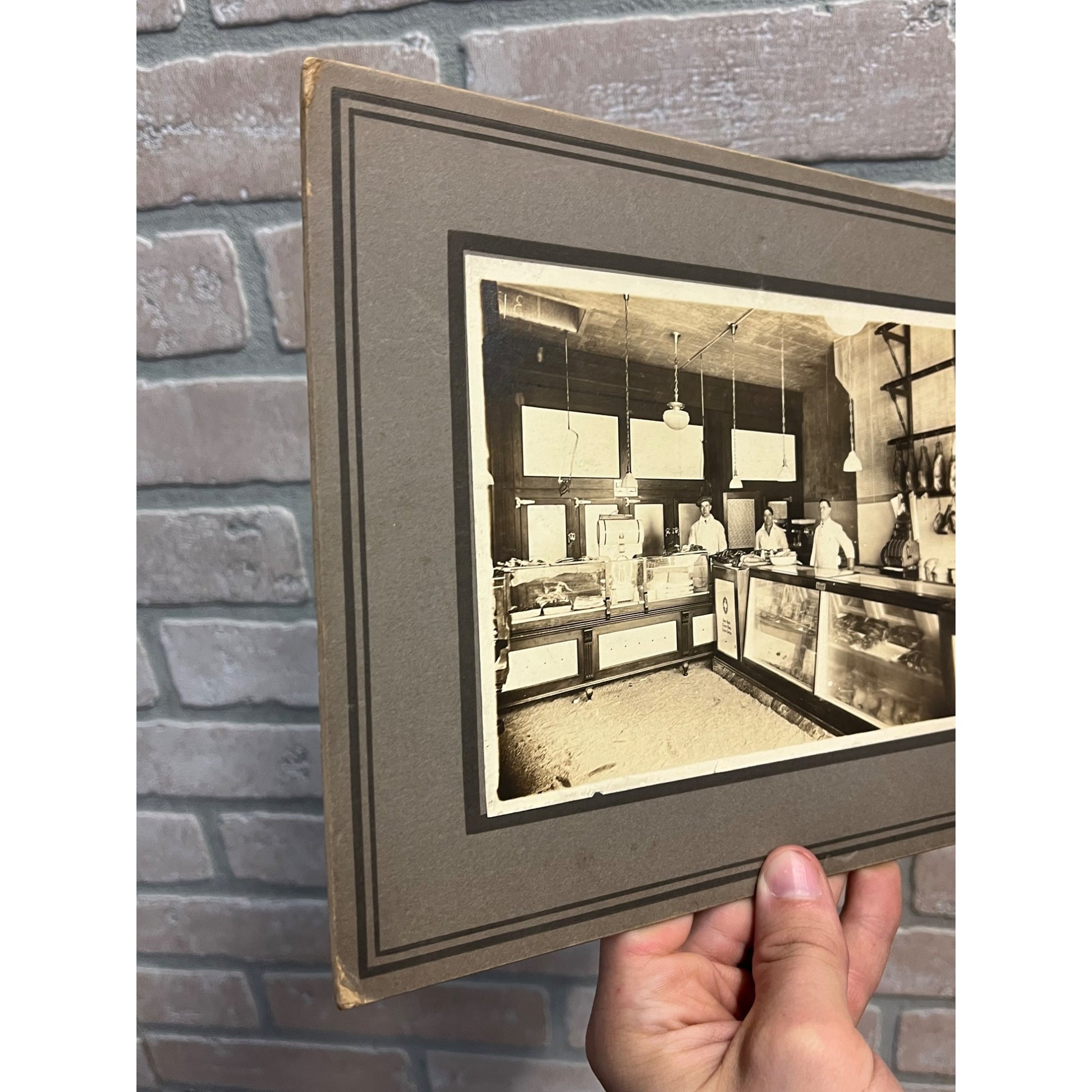 Rare Antique Cabinet Real Photo Interior Butcher Shop Retail Store Chicago