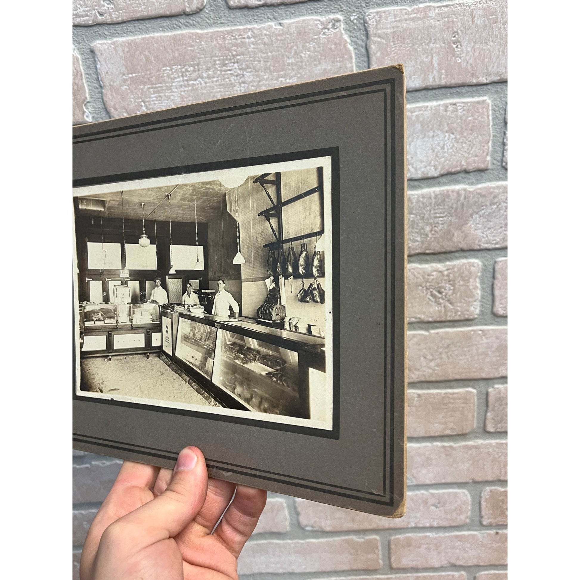 Rare Antique Cabinet Real Photo Interior Butcher Shop Retail Store Chicago