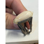 Vintage Modernist Silver Shell Statement Ring Natural Sea Shell Art - Sterling?