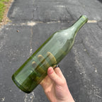 Antique 19th Century 12" Wine Olive Green Bottle Push-up Base 1800s