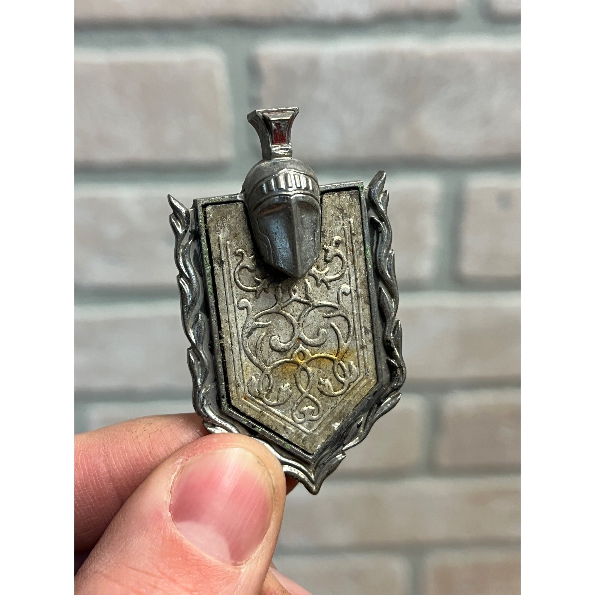 1970’s Monte Carlo Knights Crest Hood Ornament No Red - Device Decor Only