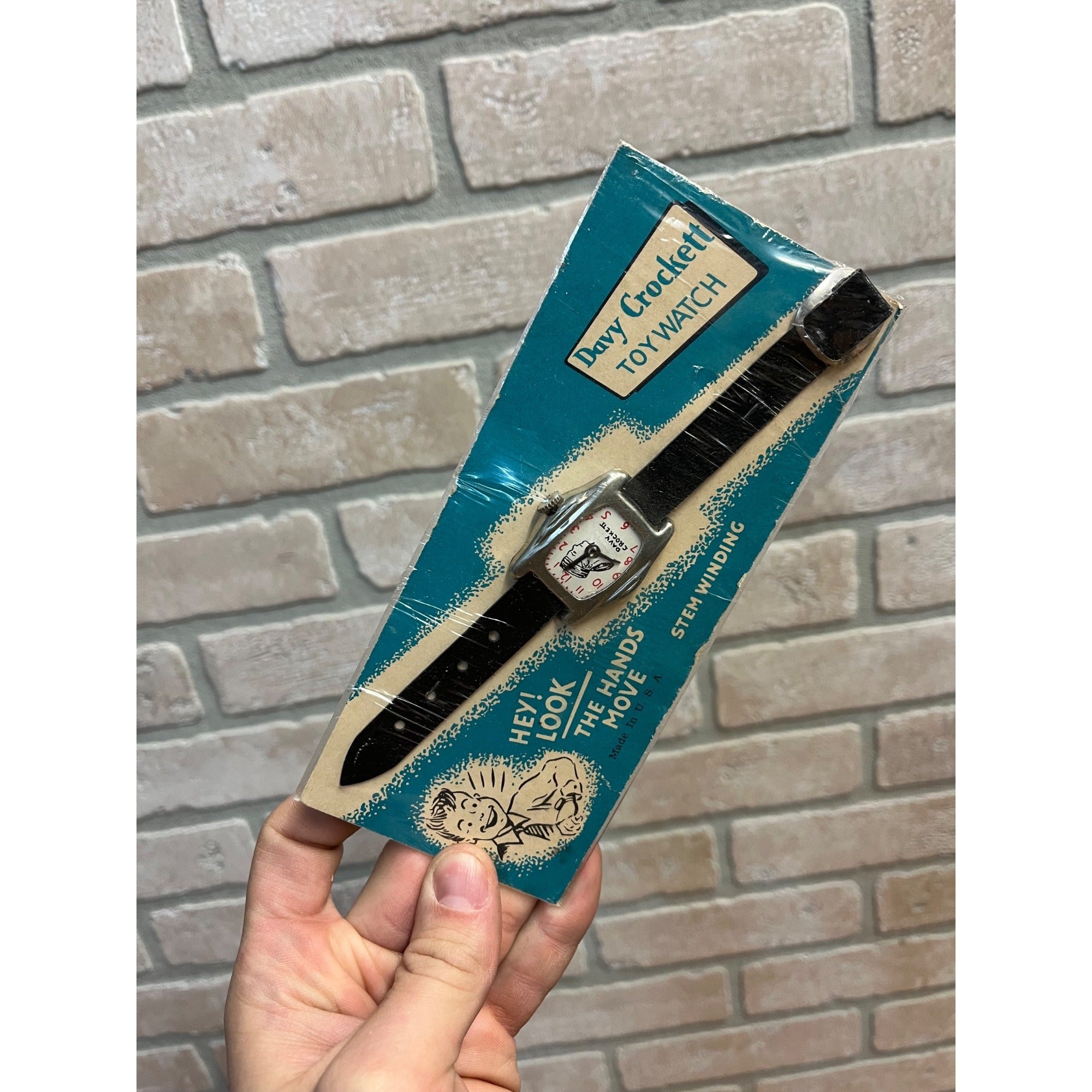 Vintage 1950s Davy Crockett Toy Watch Child's Premium on Original Card