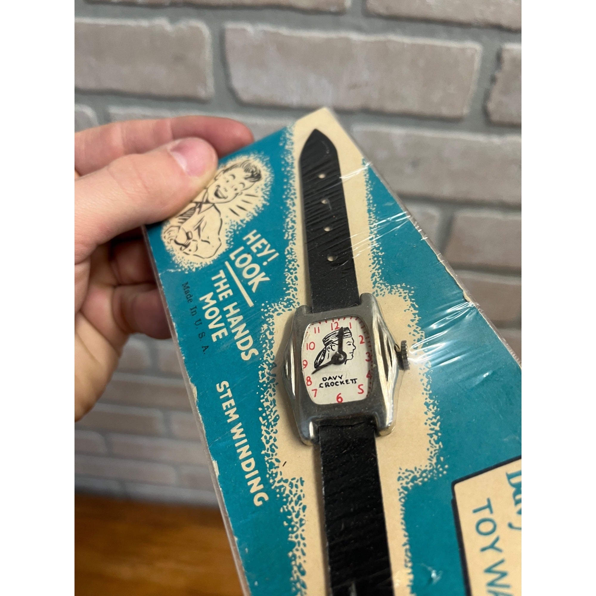 Vintage 1950s Davy Crockett Toy Watch Child's Premium on Original Card