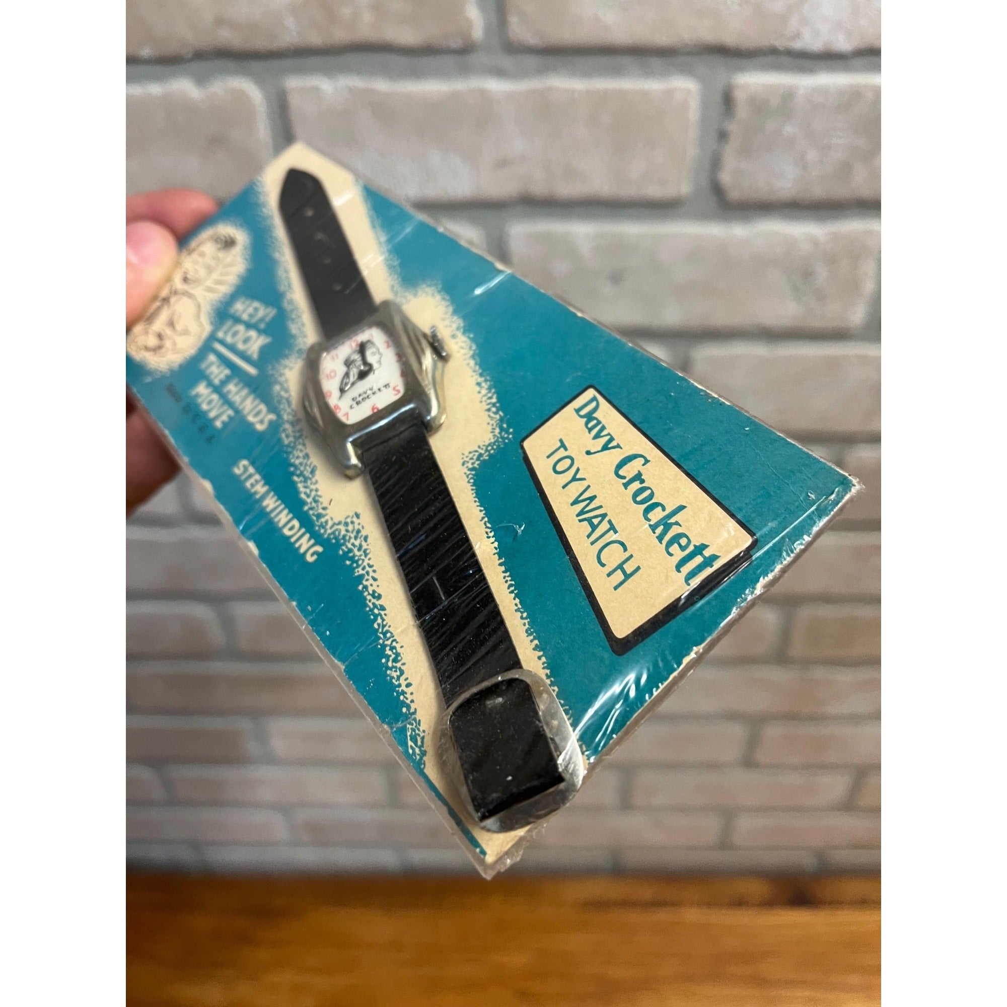 Vintage 1950s Davy Crockett Toy Watch Child's Premium on Original Card