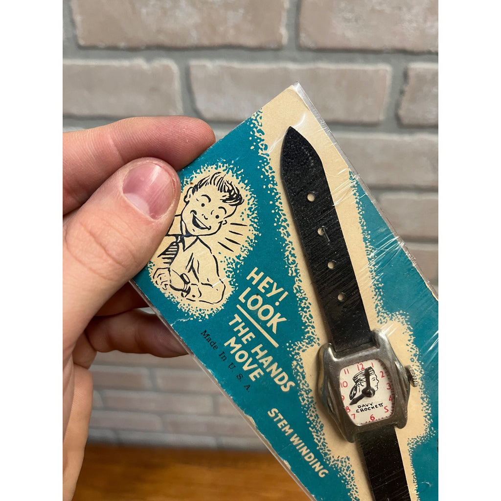 Vintage 1950s Davy Crockett Toy Watch Child's Premium on Original Card