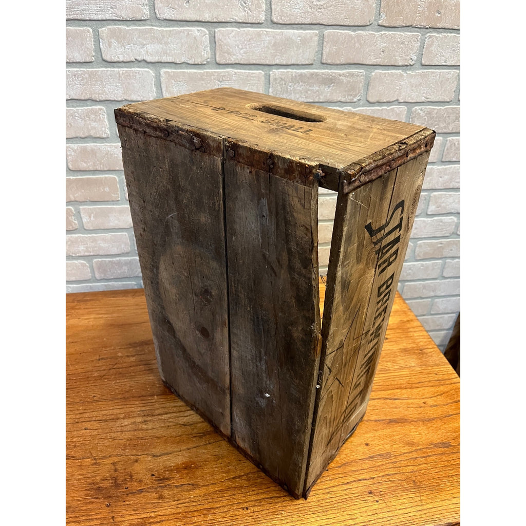 Vintage 1940s Star Brewing Co Beer Crate Case 12oz Steinie Bottles Lomira Wis WI