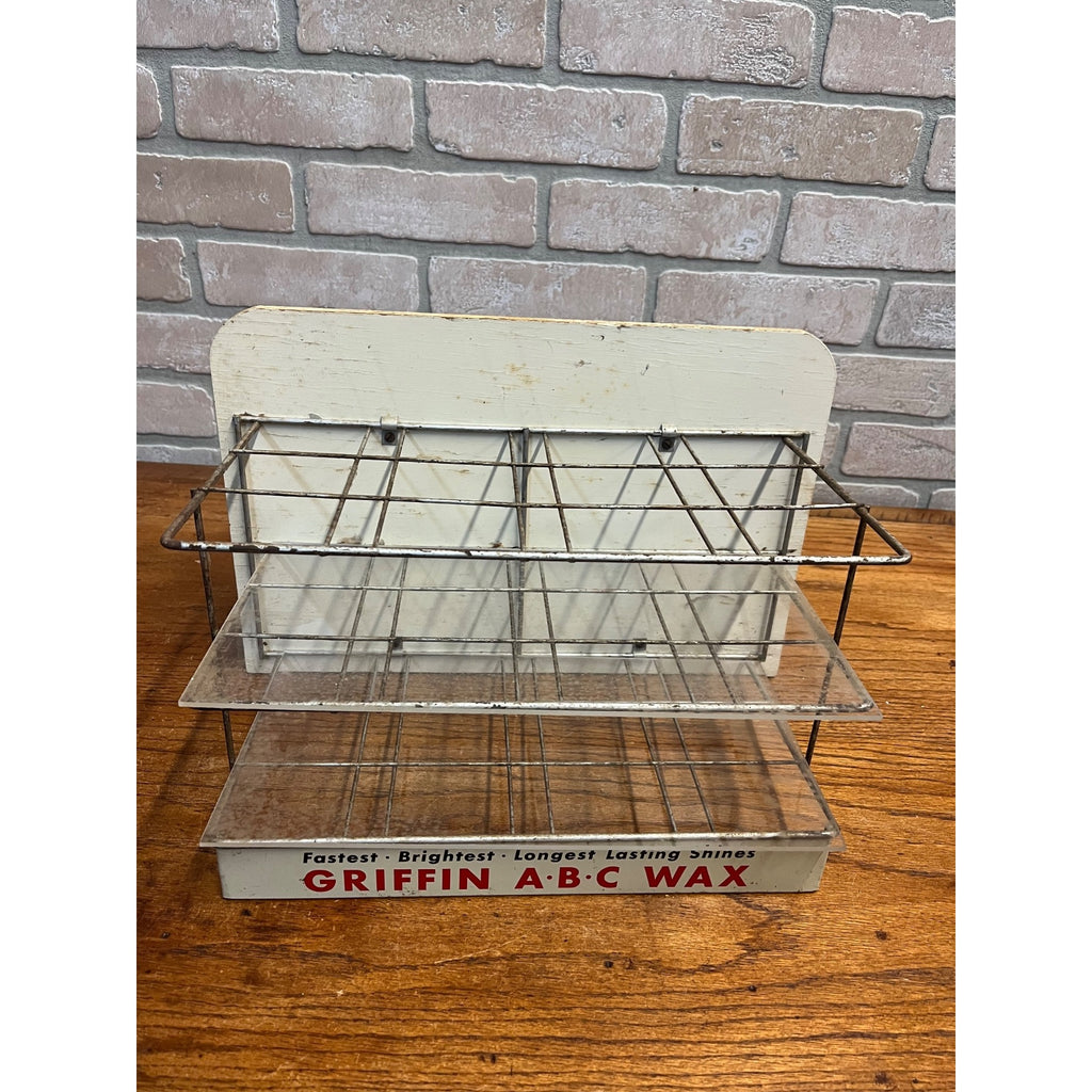 Vintage GRIFFIN ABC Shoe Polish Wax Store Display Advertising Wall Rack Sign