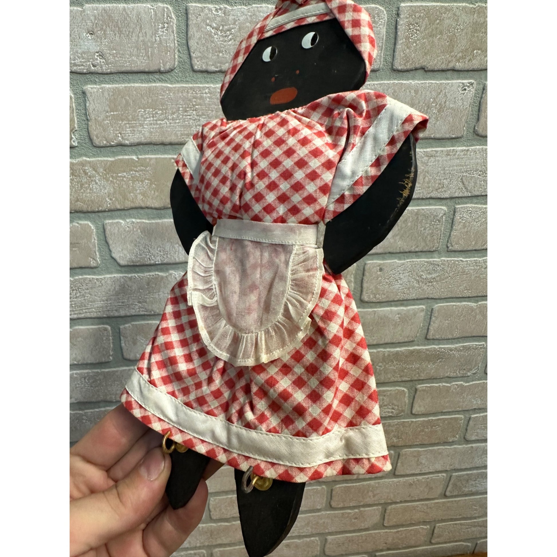 Vintage Black Americana Mammy Key Holder Hook Plaque Wooden Wall Decor