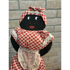 Vintage Black Americana Mammy Key Holder Hook Plaque Wooden Wall Decor