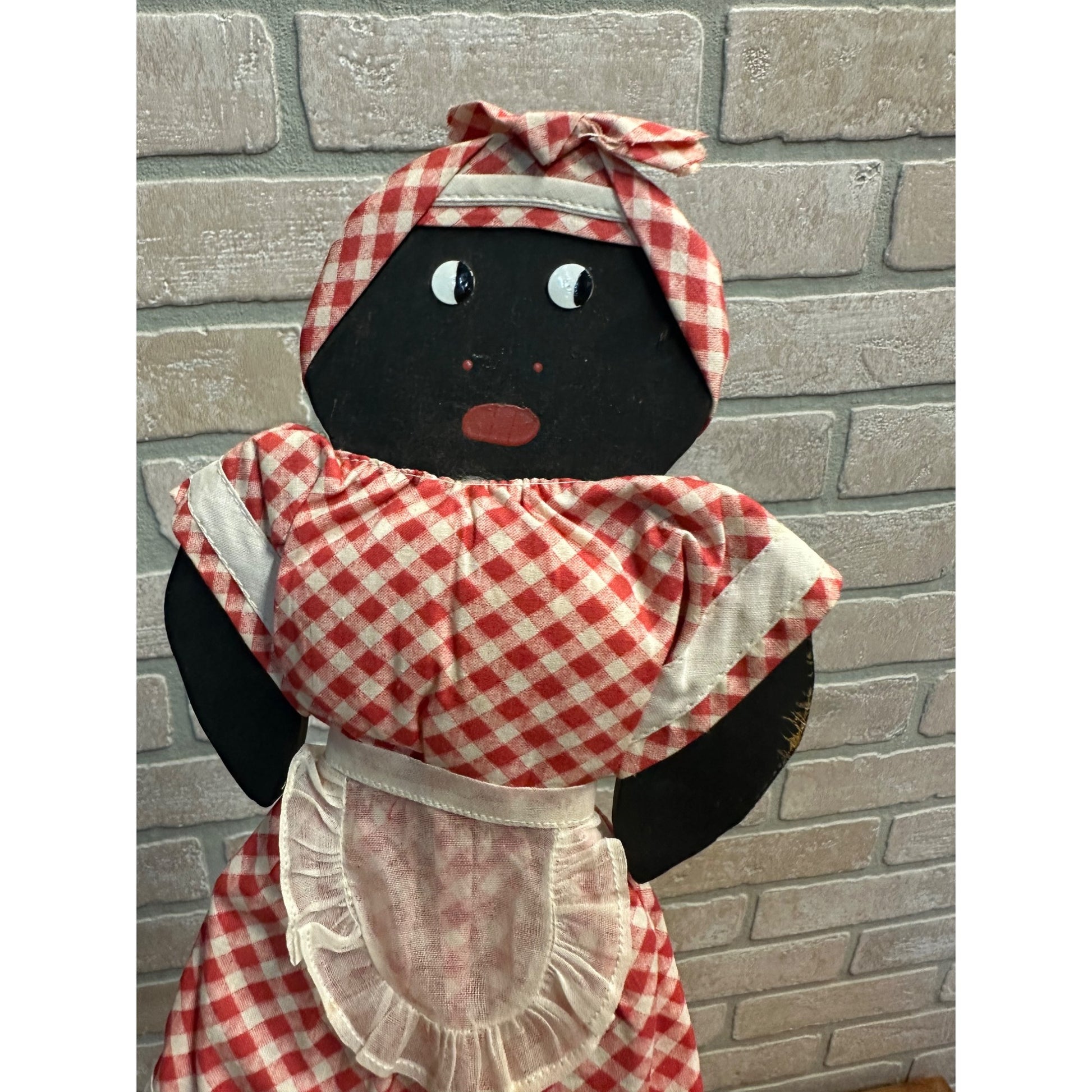 Vintage Black Americana Mammy Key Holder Hook Plaque Wooden Wall Decor