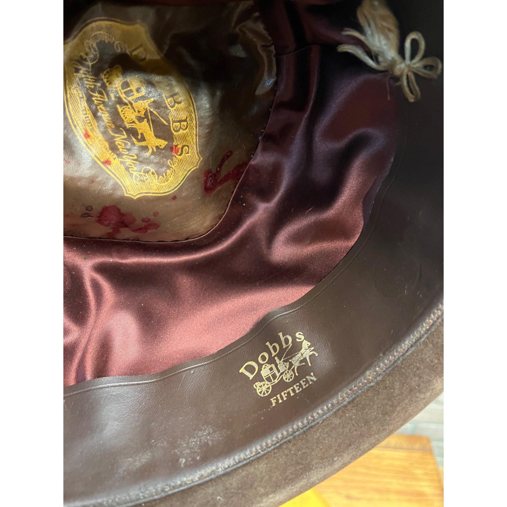 Vintage 1940s 1950s Dobbs Fifteen Brown Fedora Hat 7 3/8