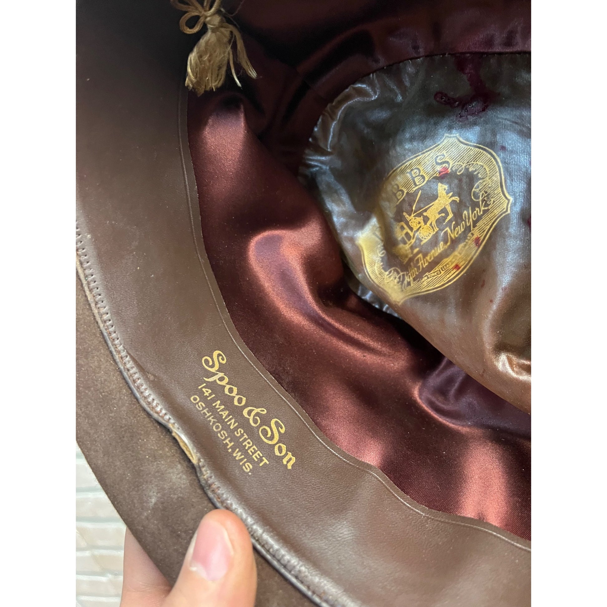 Vintage 1940s 1950s Dobbs Fifteen Brown Fedora Hat 7 3/8