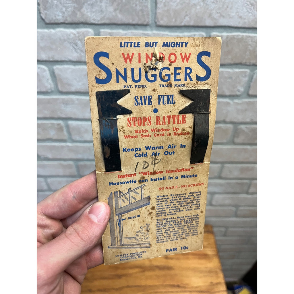 Vintage 1930s Window Snuggers Save Fuel Stop Rattle Utility Products Co. Pair