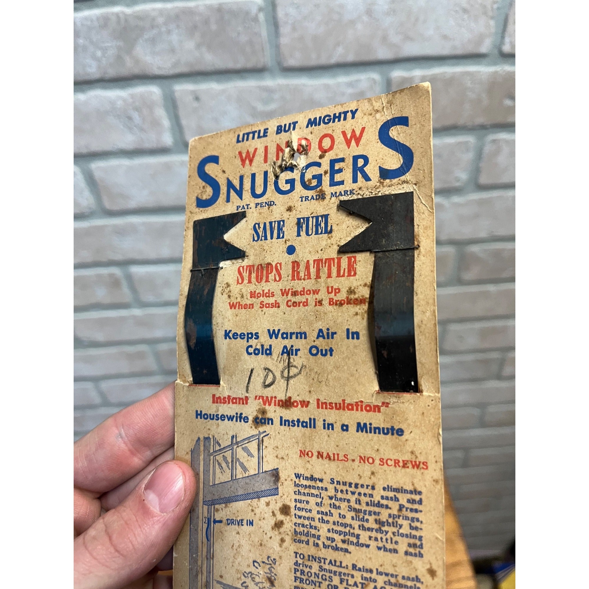 Vintage 1930s Window Snuggers Save Fuel Stop Rattle Utility Products Co. Pair