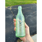 Antique Jos Statz City Bottling Works Jefferson Wis. Soda Aqua Bottle Embossed