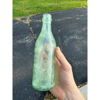 Antique Jos Statz City Bottling Works Jefferson Wis. Soda Aqua Bottle Embossed
