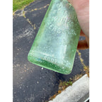 Antique Jos Statz City Bottling Works Jefferson Wis. Soda Aqua Bottle Embossed