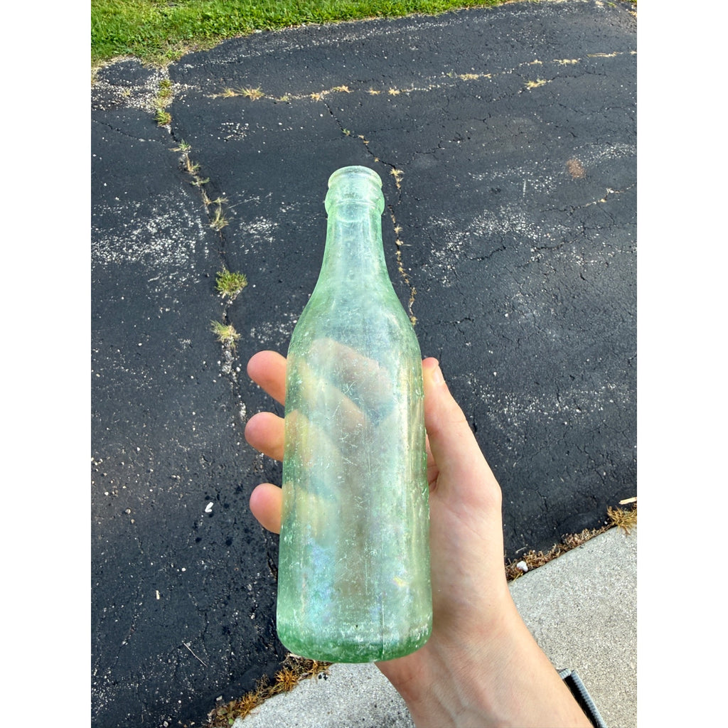 Antique Jos Statz City Bottling Works Jefferson Wis. Soda Aqua Bottle Embossed