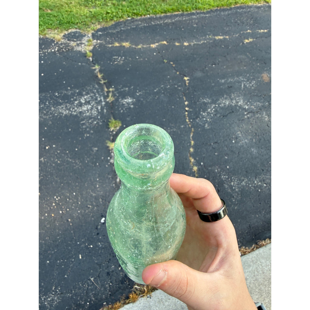 Antique Jos Statz City Bottling Works Jefferson Wis. Soda Aqua Bottle Embossed