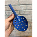 Antique Primitive Dark Blue Graniteware Slotted Pot Spoon/ Farmhouse Decor
