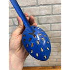 Antique Primitive Dark Blue Graniteware Slotted Pot Spoon/ Farmhouse Decor