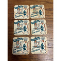 Vintage Fox Head Waukesha 400 Beer Wisconsin Bar Coasters Set (6) Headley