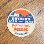Milk Bottle Cap - Rhyner's Farm Dairy - Oshkosh, (Wisconsin) Wis WI - Grade A