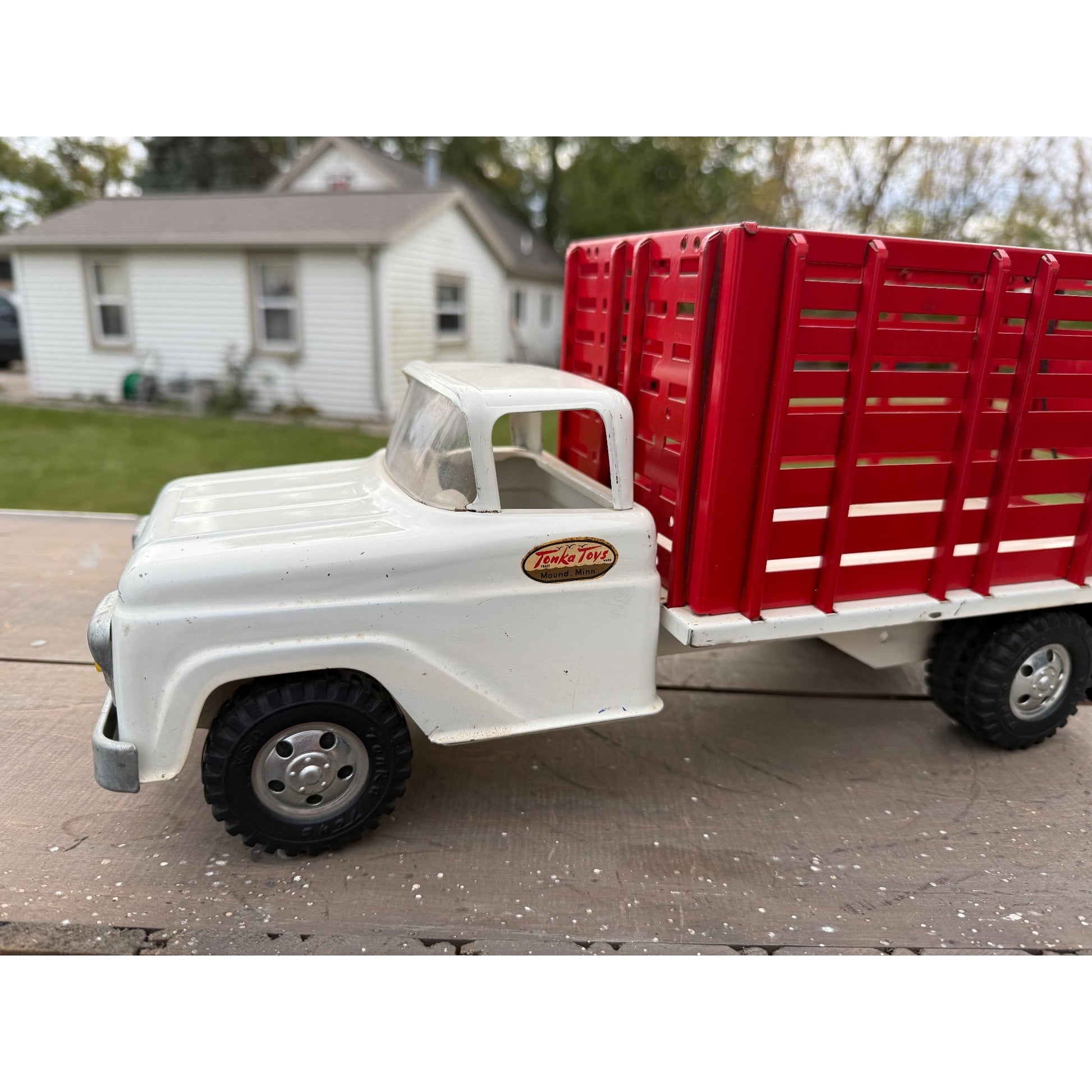 Vintage 1958 Tonka Farms Stake Bed Truck Pressed Steel Toy
