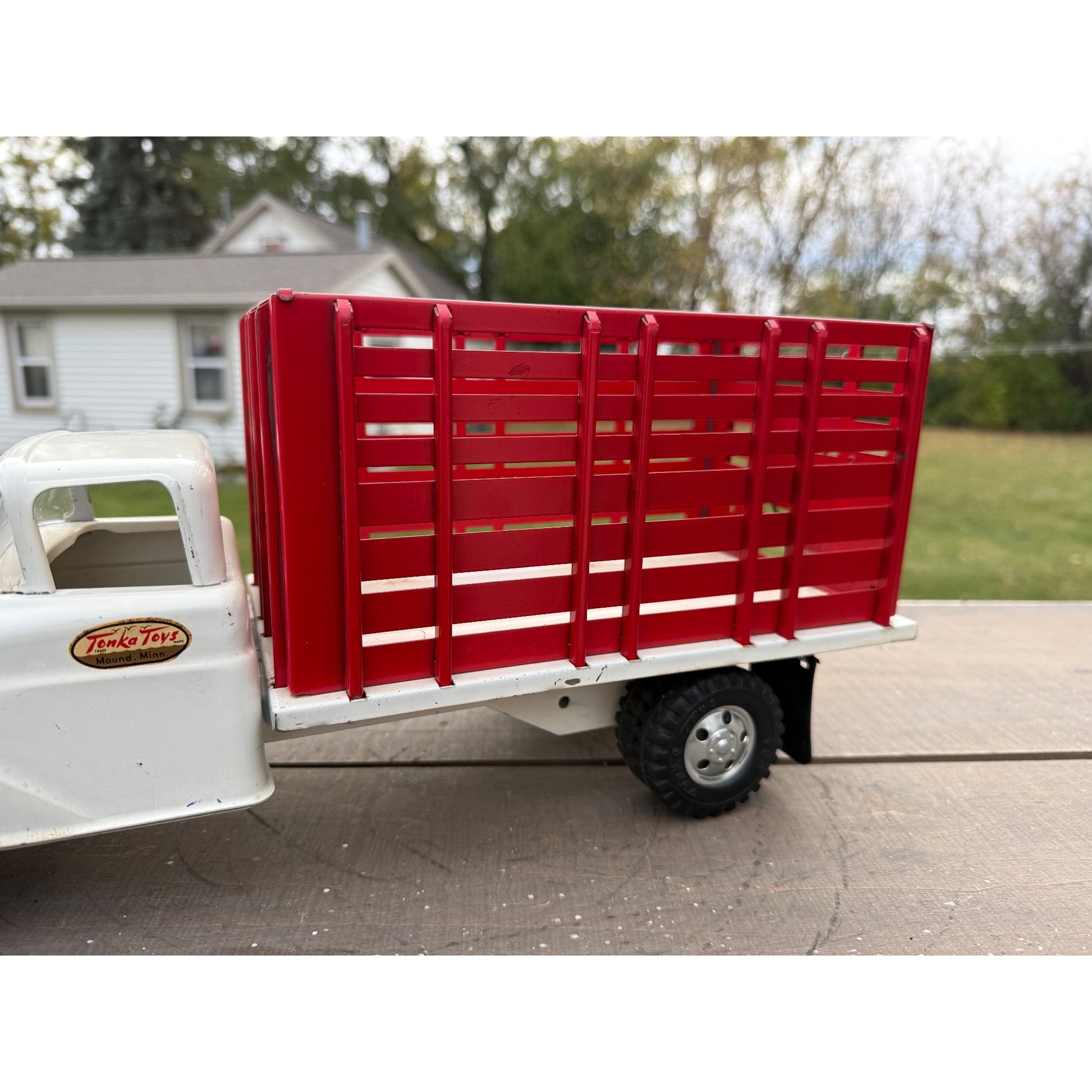 Vintage 1958 Tonka Farms Stake Bed Truck Pressed Steel Toy