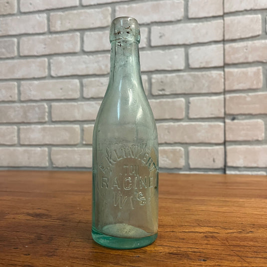 Vintage Pre Pro Early E. Klinkert Blob Beer Bottle Racine Wis Wi Wisconsin