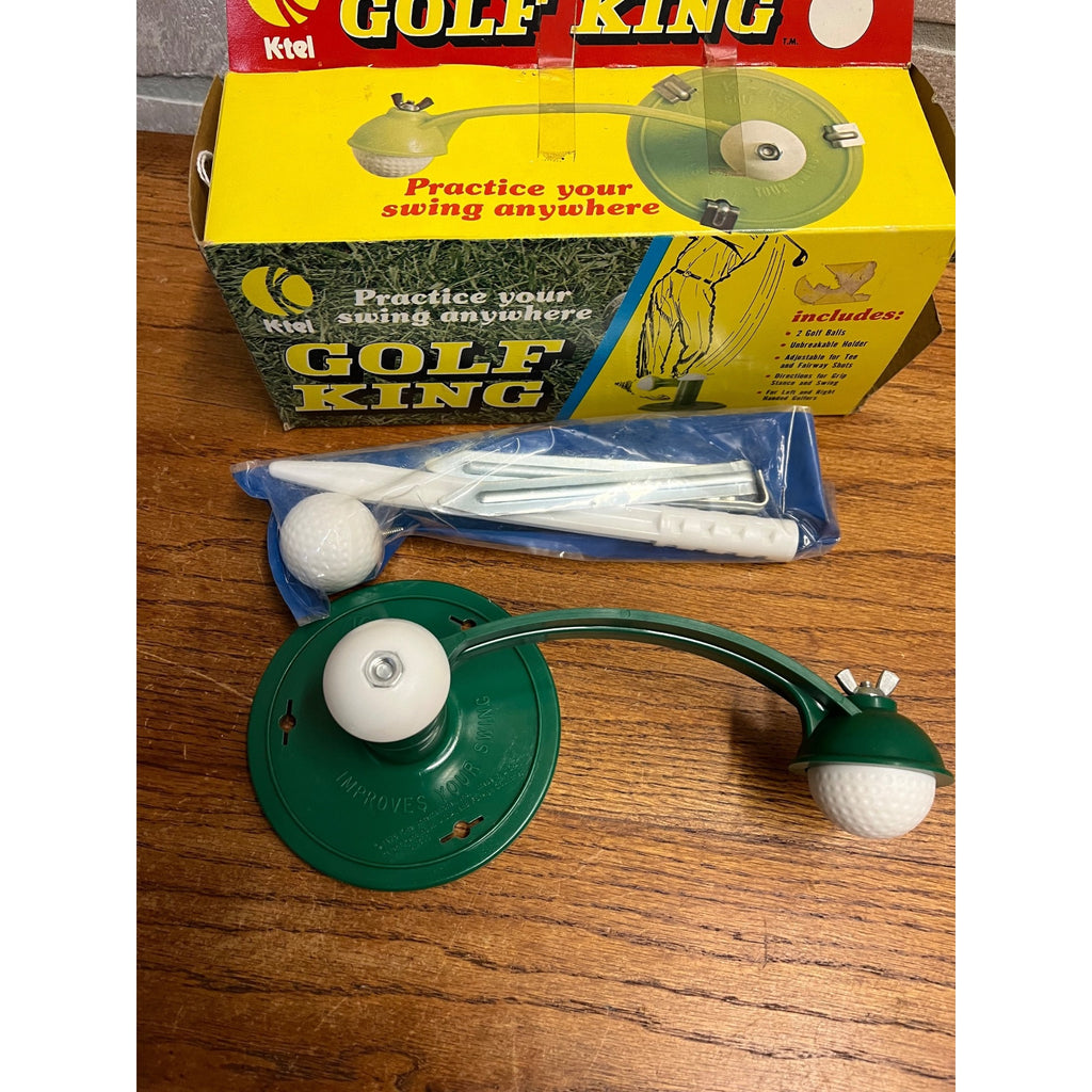 Golf King 1975 K-Tel Swing Practice Gizmo Ball Holder Adustable Tee Vintage
