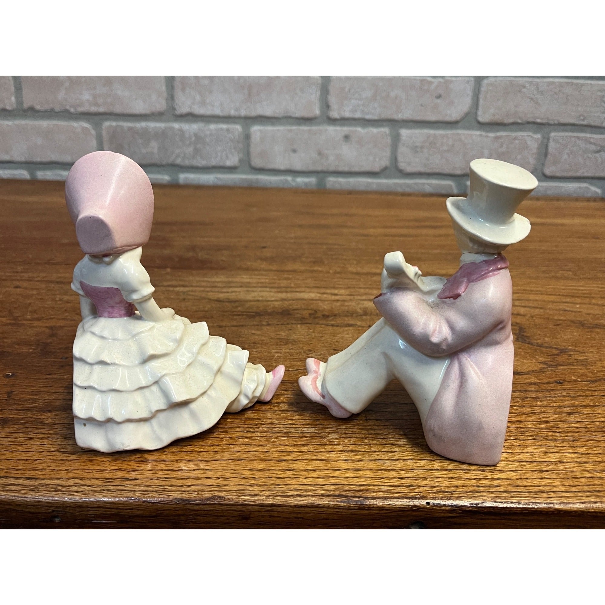 Vintage 1930s Erphila Art Pottery Boy and Girl Figurine Bookends Germany